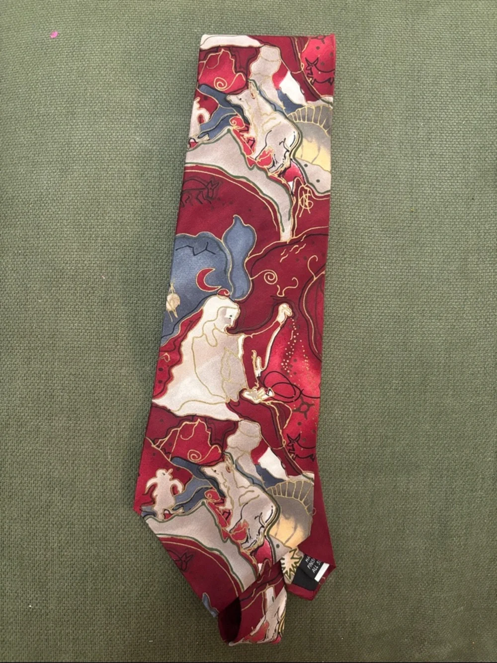 Grace Red original grace Newburger watercolor 100% silk Necktie